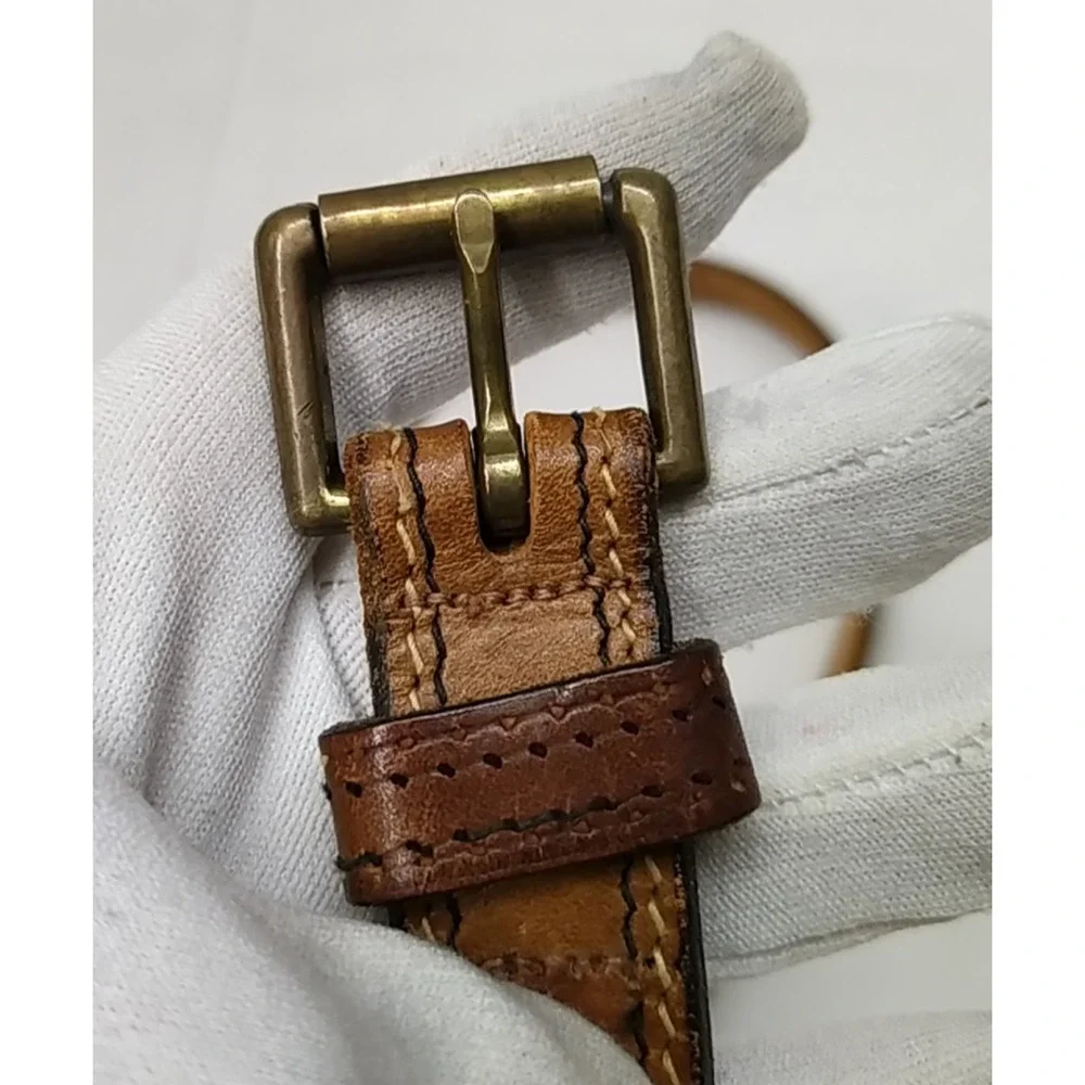 Levi's Brown Leather Buckle Women Belt - Made in USA - Size 32
